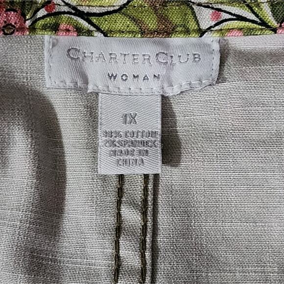 Charter Club green and‎ pink bomber jacket blazer plus size 1X - Picture 6 of 6